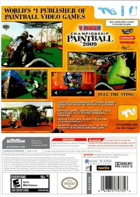 NPPL Championship Paintball 2009 box cover back